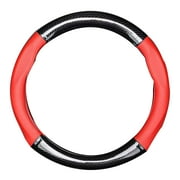 Car Steering Wheel Cover Wheel Cover Protector, Anti-Slip Breathable Full Surround Universal Car Accessory For Honda Crider Accord CR-V Civic Vezel Fit Envix HR-V City -red
